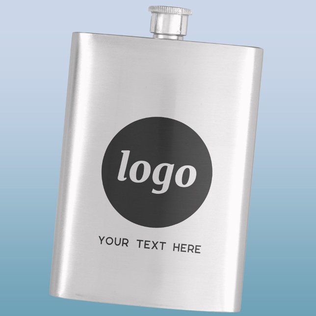 Simple Logo With Text Business Promotional Flask (Simple logo with text business branding promotional flask)