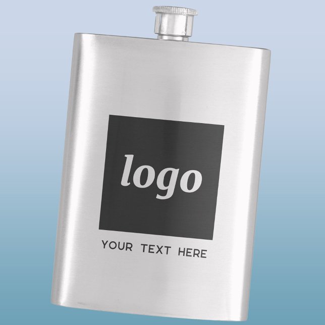 Simple Logo With Text Business Promotional Flask (Simple logo with text business branding promotional flask)
