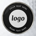 Simple Logo With Text Business Promotional Golf Ball Marker<br><div class="desc">Add your own logo and choice of text to this design.  Logo will be clipped onto a white circle.  Remove the top or lower text if you prefer.  Minimalist and professional.  Great as a promotional product for your clients and customers.</div>