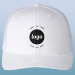 Simple Logo With Text Business Promotional Hat<br><div class="desc">Add your own logo and choice of text to this design. Remove the top or lower text if you prefer. Minimalist and professional. Great for staff and employee uniform branding, or as a promotional product to sell or give away for your clients and customers. Perfect for a trade show or...</div>
