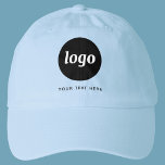Simple Logo With Text Business Promotional Hat<br><div class="desc">Add your own logo and choice of text to this design. Remove the top or lower text if you prefer. Minimalist and professional. Great for staff and employee uniform branding, or as a promotional product to sell or give away for your clients and customers. Perfect for a trade show or...</div>