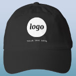 Simple Logo With Text Business Promotional Hat<br><div class="desc">Add your own logo and choice of text to this design. Remove the top or lower text if you prefer. Minimalist and professional. Great for staff and employee uniform branding, or as a promotional product to sell or give away for your clients and customers. Perfect for a trade show or...</div>