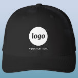 Simple Logo With Text Business Promotional Hat<br><div class="desc">Add your own logo and choice of text to this design. Remove the top or lower text if you prefer. Minimalist and professional. Great for staff and employee uniform branding, or as a promotional product to sell or give away for your clients and customers. Perfect for a trade show or...</div>