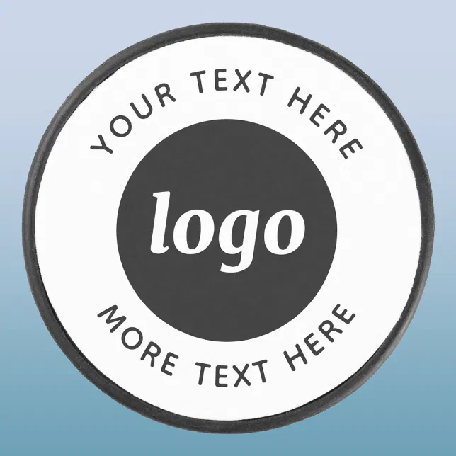 Simple Logo With Text Business Promotional Hockey Puck | Zazzle