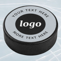 Simple Logo With Text Business Promotional Hockey Puck