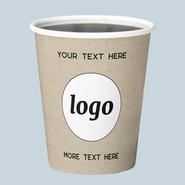 Simple Logo With Text Business Promotional Paper Cups | Zazzle