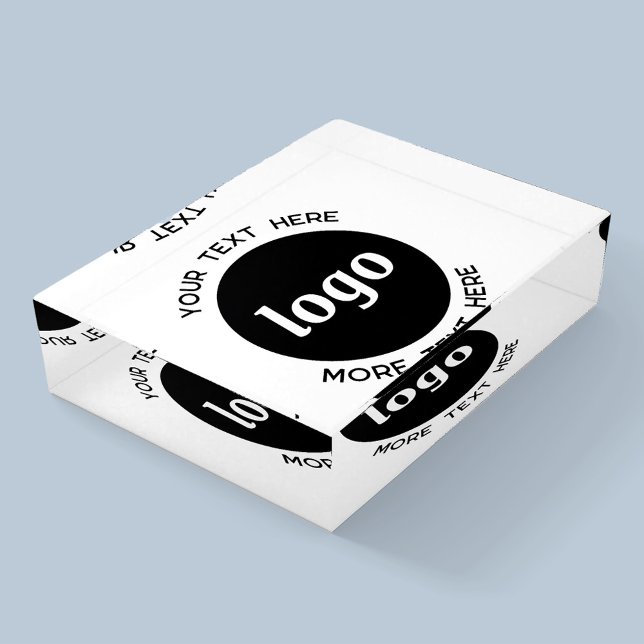 Simple Logo With Text Business Promotional Paperweight (Simple logo with custom text business branding promotional paperweight)