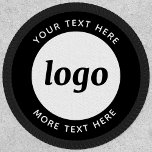 Simple Logo With Text Business Promotional Patch<br><div class="desc">Add your own logo and choice of text to this design.  Remove the top or lower text if you prefer.  Minimalist and professional.  Great for employee and staff uniforms,  branded apparel,  or as a promotional product for your clients and customers. Ideal as a trade show or corporate event giveaway.</div>