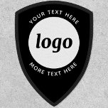 Simple Logo With Text Business Promotional Patch<br><div class="desc">Add your own logo and choice of text to this design.  Remove the top or lower text if you prefer.  Minimalist and professional.  Great for employee and staff uniforms,  branded apparel,  or as a promotional product for your clients and customers. Ideal as a trade show or corporate event giveaway.</div>