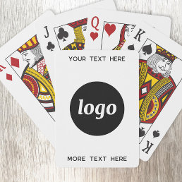 Simple Logo With Text Business Promotional Playing Cards