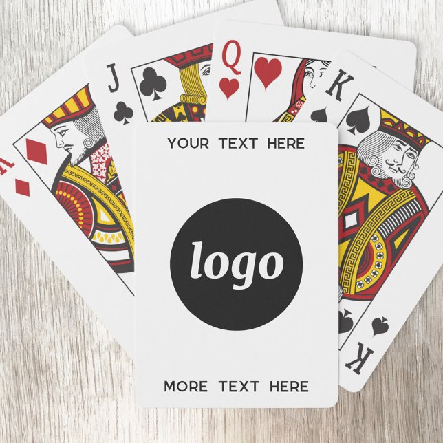 Simple Logo With Text Business Promotional Poker Cards (Logo with custom text business promotional playing cards)