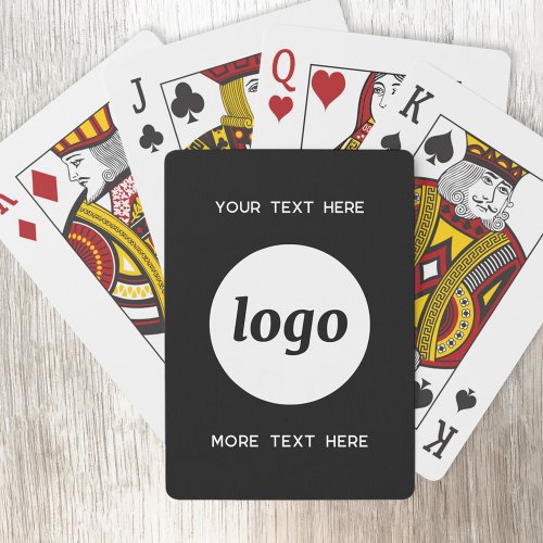 Simple Logo With Text Business Promotional Poker Cards
