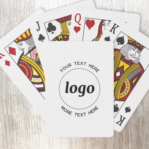 Simple Logo With Text Business Promotional Poker Cards