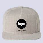 Simple Logo With Text Business Promotional Snap Back Hat<br><div class="desc">Add your own logo and choice of text to this design. Remove the top or lower text if you prefer. Minimalist and professional. Great for staff and employee uniform branding, or as a promotional product to sell or give away for your clients and customers. Perfect for a trade show or...</div>