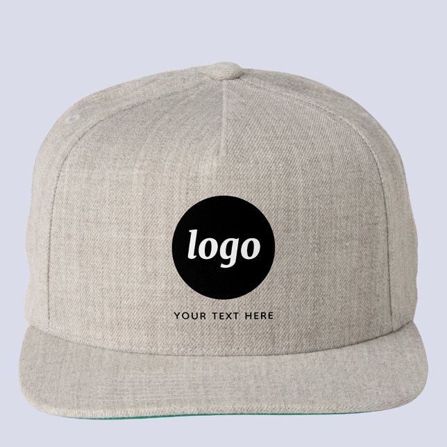 Simple Logo With Text Business Promotional Snap Back Hat (Simple logo with custom text business branding promotional hat )