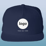 Simple Logo With Text Business Promotional Snap Back Hat<br><div class="desc">Add your own logo and choice of text to this design. Remove the top or lower text if you prefer. Minimalist and professional. Great for staff and employee uniform branding, or as a promotional product to sell or give away for your clients and customers. Perfect for a trade show or...</div>