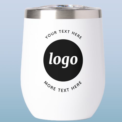 Simple Logo With Text Business Promotional Thermal Wine Tumbler