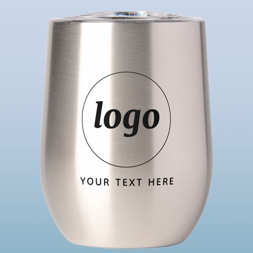 Simple Logo With Text Business Promotional Thermal Wine Tumbler