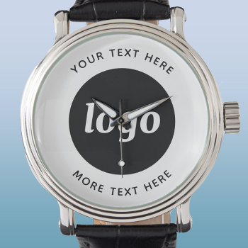 Simple Logo With Text Business Promotional Watch by Squirrell at Zazzle