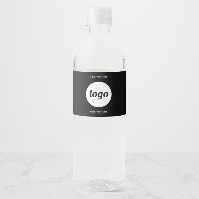 Simple Logo With Text Business Promotional Water Bottle Label (Front)