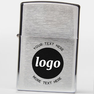 Simple Logo With Text Business Promotional Zippo Lighter