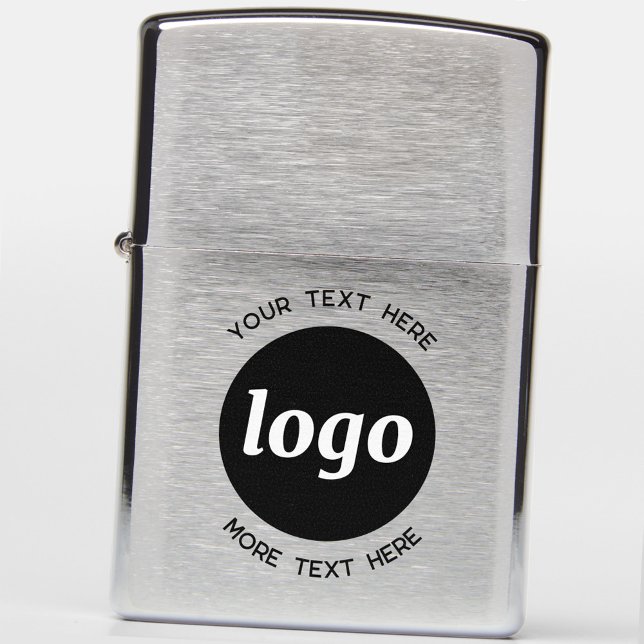 Simple Logo With Text Business Promotional Zippo Lighter (Logo with custom text business promotional Zippo lighter)