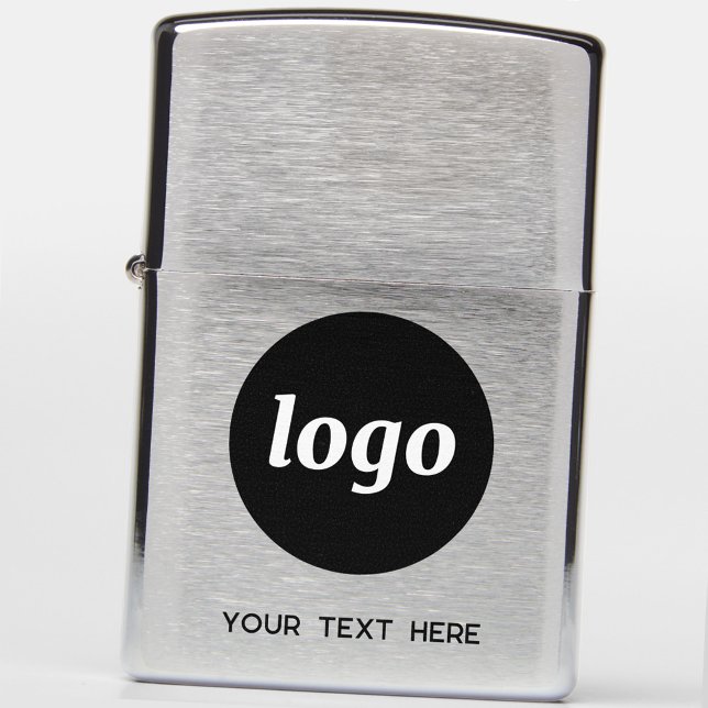 Simple Logo With Text Business Promotional Zippo Lighter (Logo with custom text business promotional Zippo lighter)