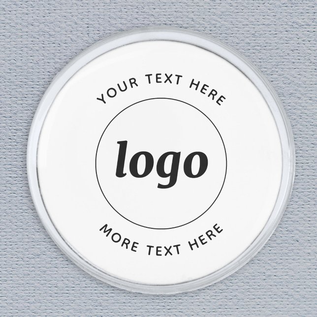 Simple Logo With Text Business Silver Finish Lapel Pin (Simple logo and custom text promotional professional business lapel pin)