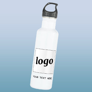 Simple Logo With Text Business Stainless Steel Water Bottle