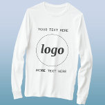 Simple Logo With Text Business T-Shirt<br><div class="desc">Add your own logo and choice of text to this design.  Remove the top or lower text if you prefer.  Minimalist and professional.  Great for employee branding,  for corporate events and trade shows,  or as a promotional product for your clients and customers.</div>
