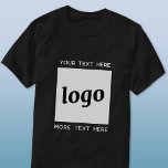 Simple Logo With Text Business T-Shirt<br><div class="desc">Add your own logo and choice of text to this unisex business design.  Remove the top or lower text if you prefer.  Minimalist and professional.  Great for employee branding or uniforms,  or as a promotional product for your clients and customers.</div>