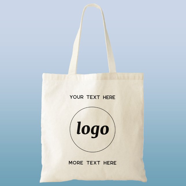 Simple Logo With Text Business Tote Bag (Simple logo with custom text business branding promotional tote bag)