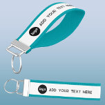 Simple Logo With Text Business  Wrist Keychain<br><div class="desc">Add your own logo and choice of text to this design.  Minimalist and professional.  Great for branding,  or as a promotional product for your clients and customers.</div>