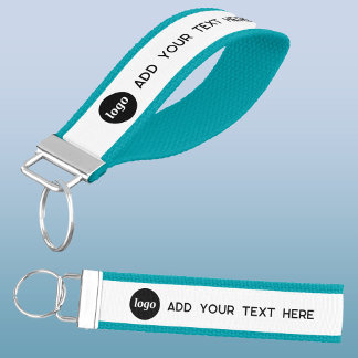 Simple Logo With Text Business Wrist Keychain