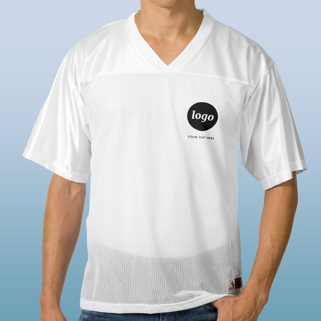 Simple Logo With Text Crest Business Promotional Men's Football Jersey (Logo with custom text crest business promotional football jersey)