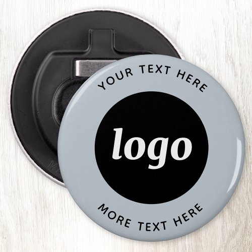 Simple Logo With Text Dusty Blue Business Bottle Opener