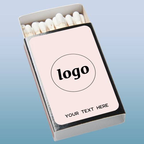 Simple Logo with Text Pink Business Promotional Matchboxes