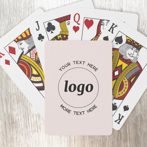 Simple Logo With Text Pink Business Promotional Poker Cards