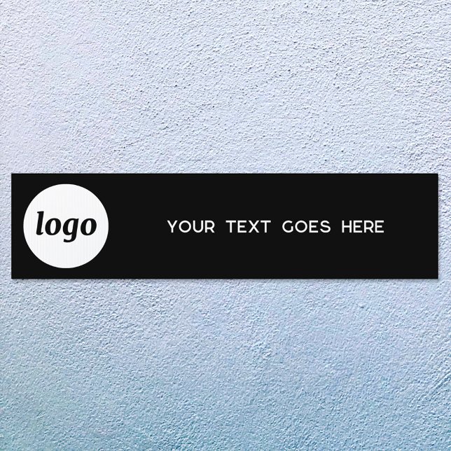Simple Logo with Text Promotional Black Business Sign (Logo with custom text promotional business indoor or outdoor sign)