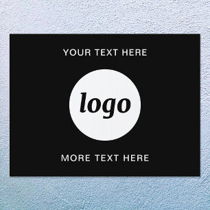 Simple Logo with Text Promotional Black Business Sign