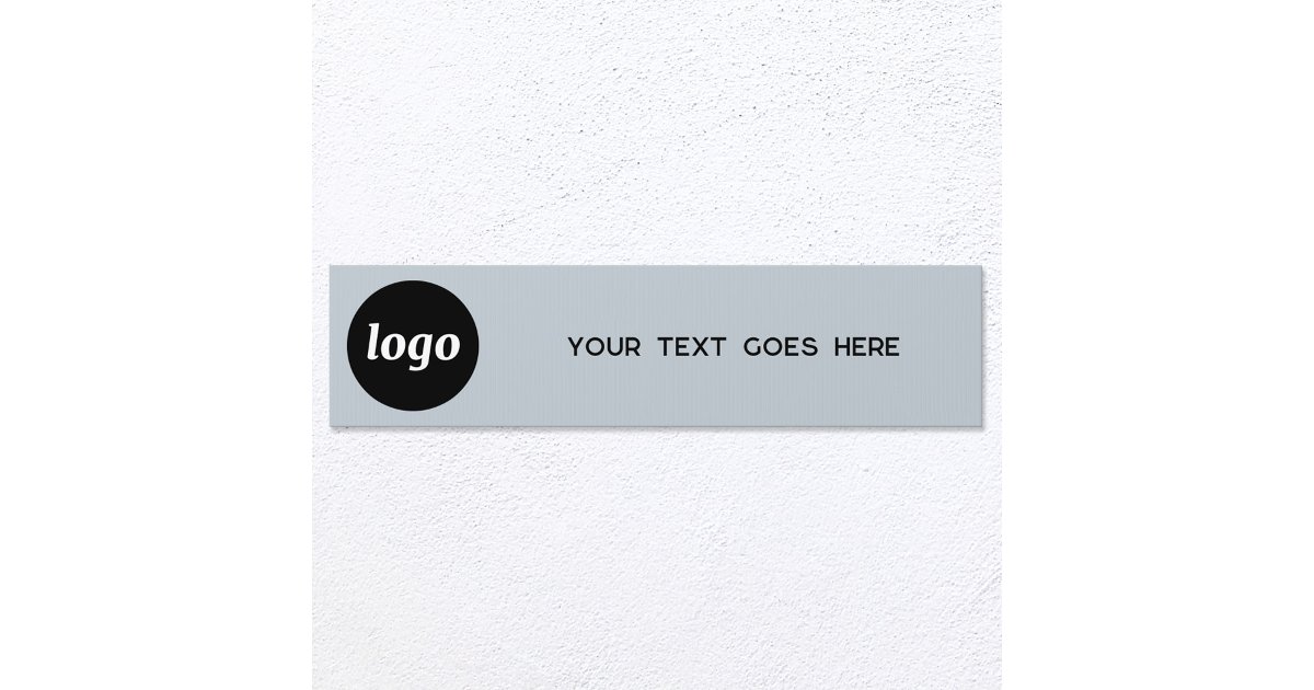 Promo Sign Blue Simple Logo with Text Promotional Blue Business Sign | Zazzle