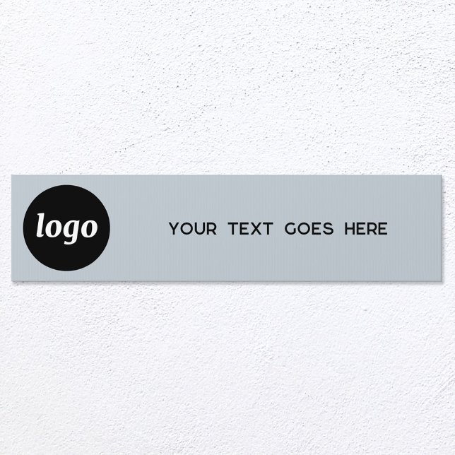 Simple Logo with Text Promotional Blue Business Sign (Logo with custom text promotional business indoor or outdoor sign)