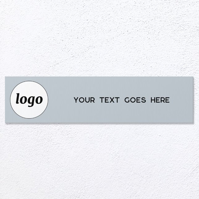 Simple Logo with Text Promotional Blue Business Sign (Logo with custom text promotional business indoor or outdoor sign)