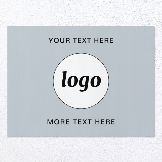 Simple Logo with Text Promotional Business Blue Sign (Logo with custom text promotional business indoor or outdoor sign)