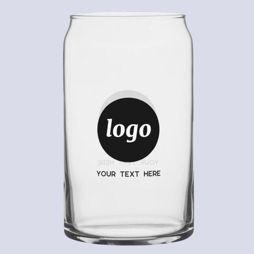 Simple Logo with Text Promotional Business Can Glass