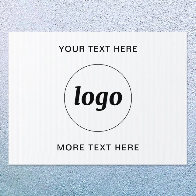 Simple Logo with Text Promotional Business Sign (Logo with custom text promotional business indoor or outdoor sign)
