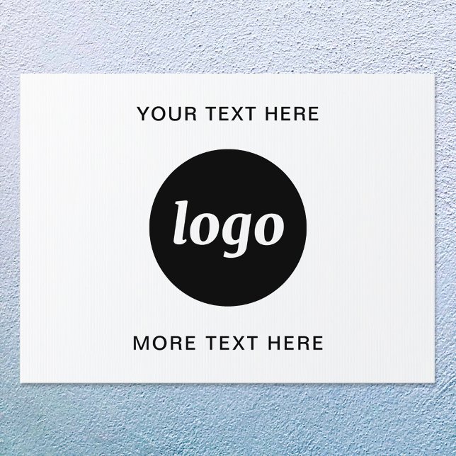Simple Logo with Text Promotional Business Sign (Logo with custom text promotional business indoor or outdoor sign)