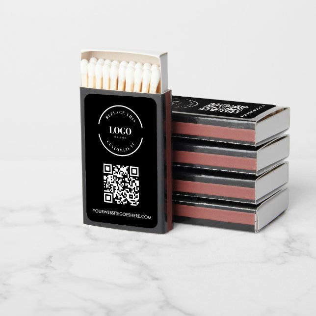 Simple logo with website business promotional matchboxes (Stacked)