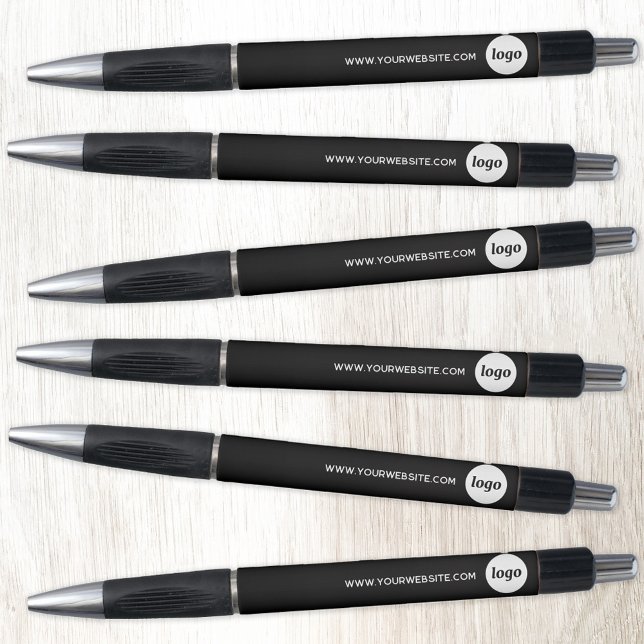 Simple Logo With Website Promotional Business Pen (Simple logo with custom text business branding promotional website address black pen)