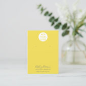 Simple logo yellow jewelry earring display business card (Standing Front)